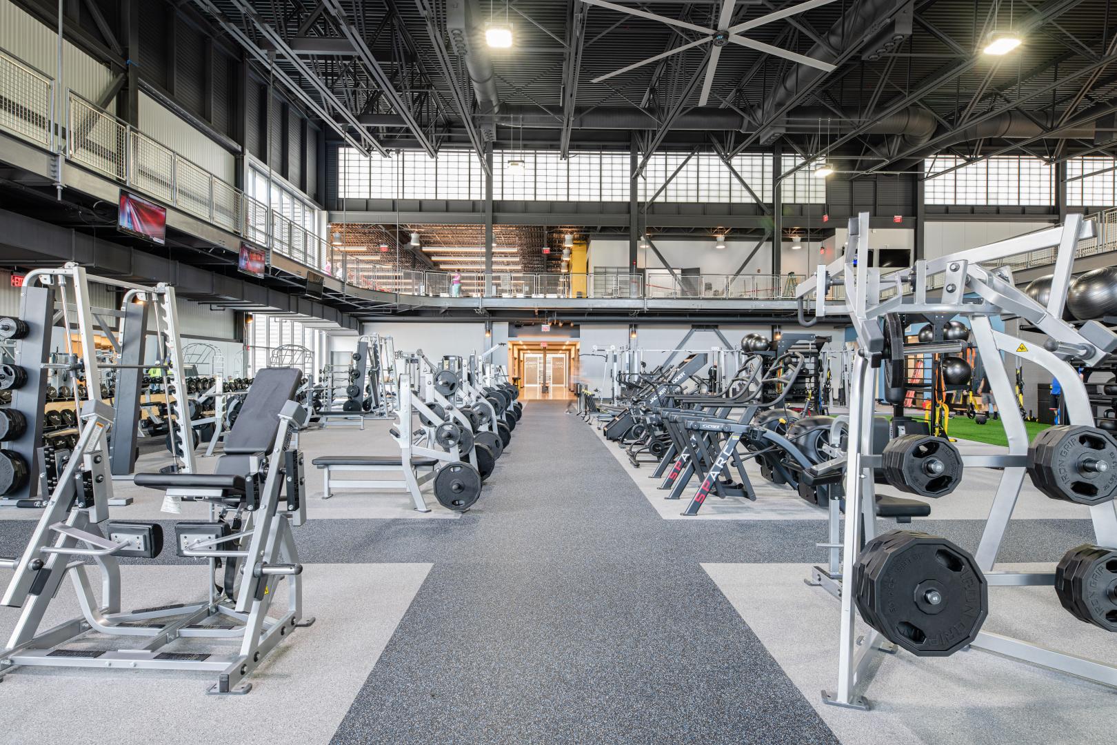 A fitness center with Performance Rally installed