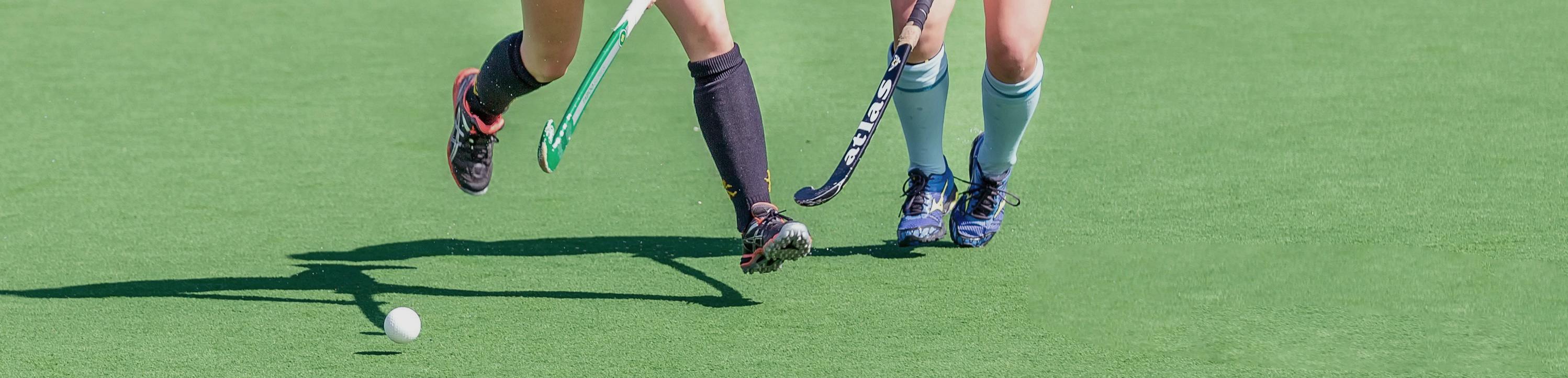 A field hocky player playing on a FierceTurf Monster soccer field