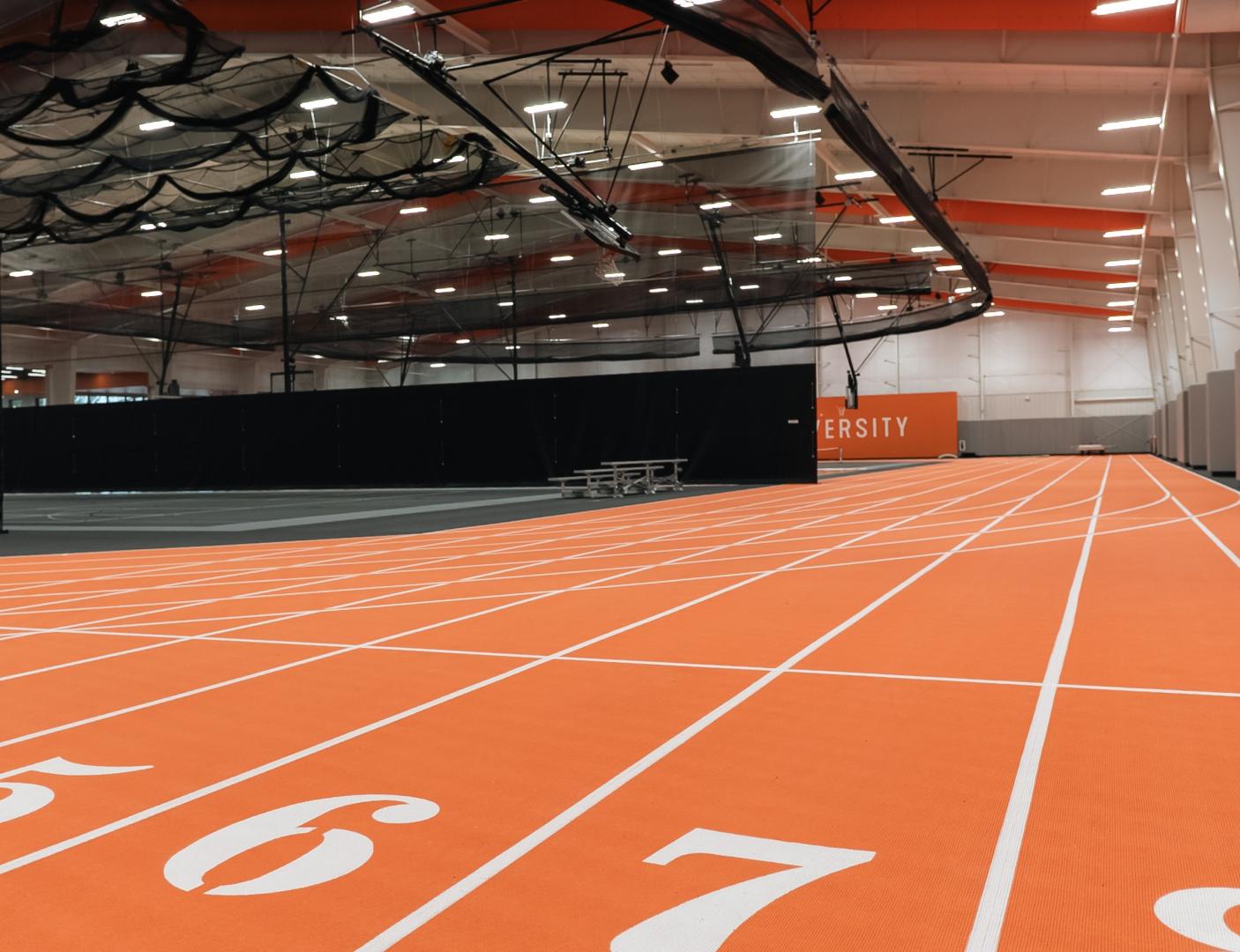 A shot of a running track