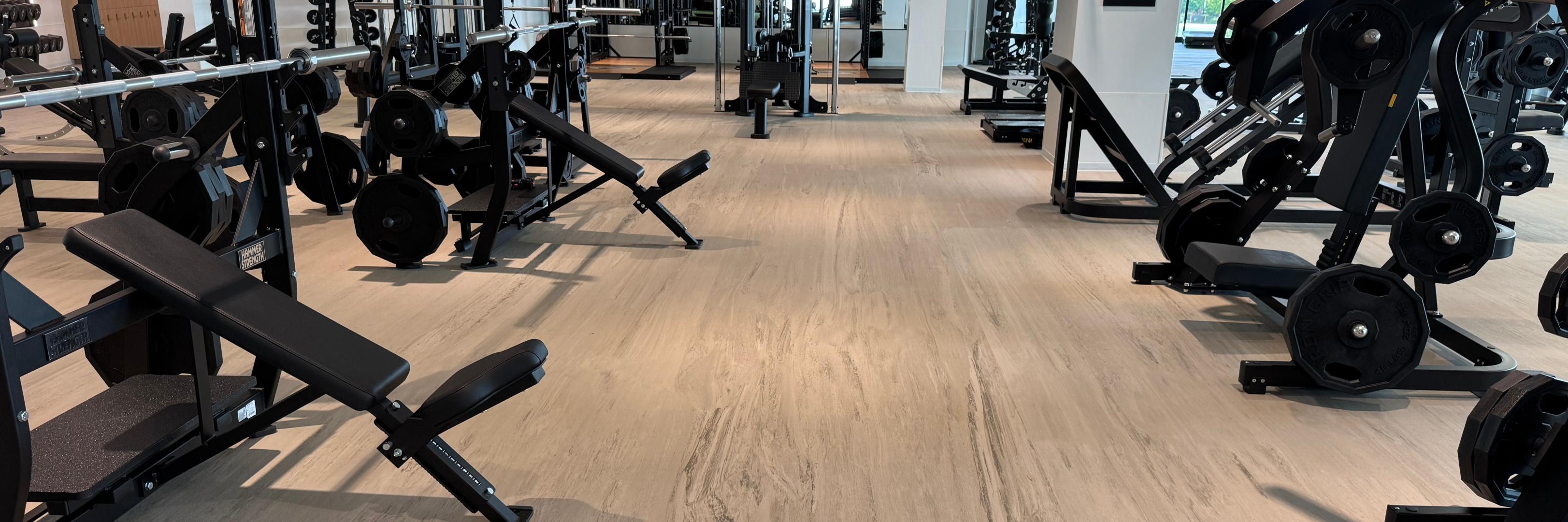 A fitness center with Moxie Beast installed with other fitness equipment