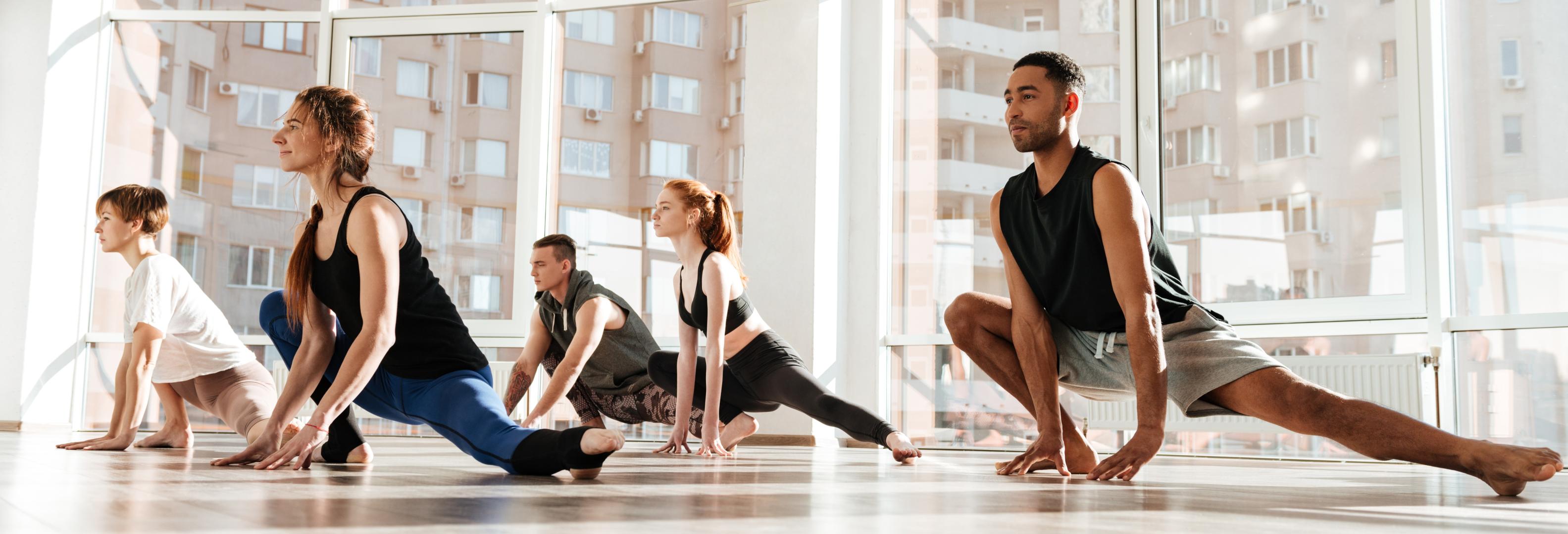 A group of dancers mid dance