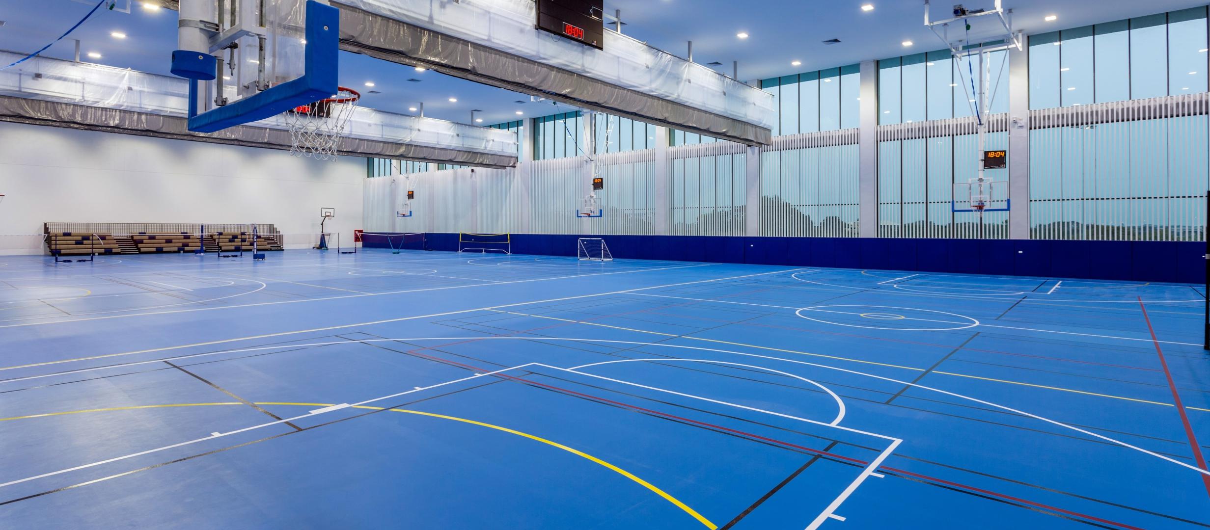 A large facility with multiple courts